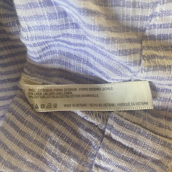 NWT $80 Anthropologie Linen Blend Maeve Felicity Sleeveless Top Blue Motif - Picture 7 of 7